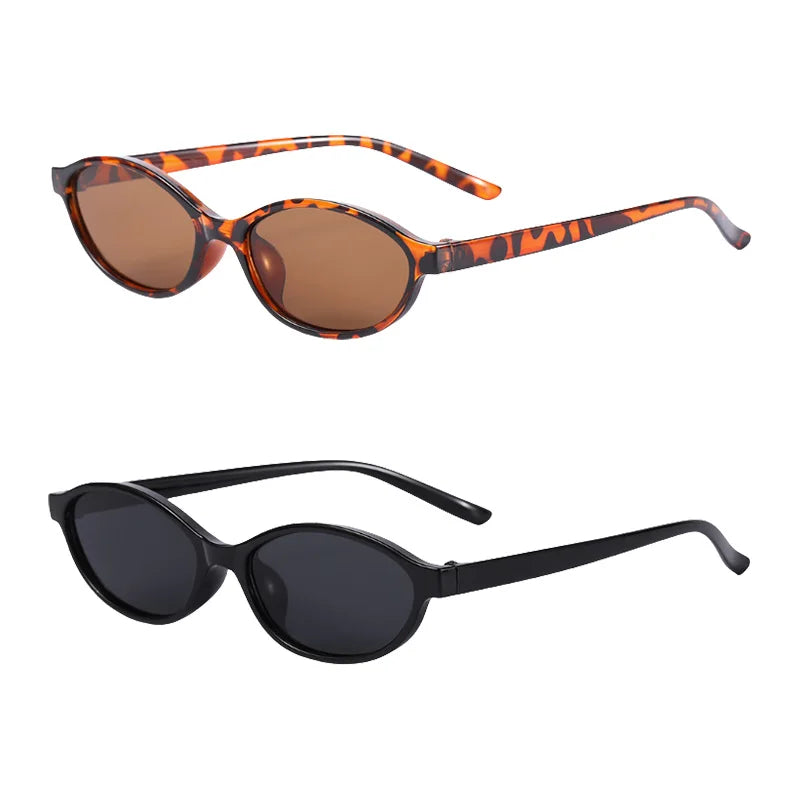 Fashion Oval Simple Literary Sunglasses Women Retro Small Frame Cat Eye Commuting UV400 Sunglasses Design Travel Sunglasses